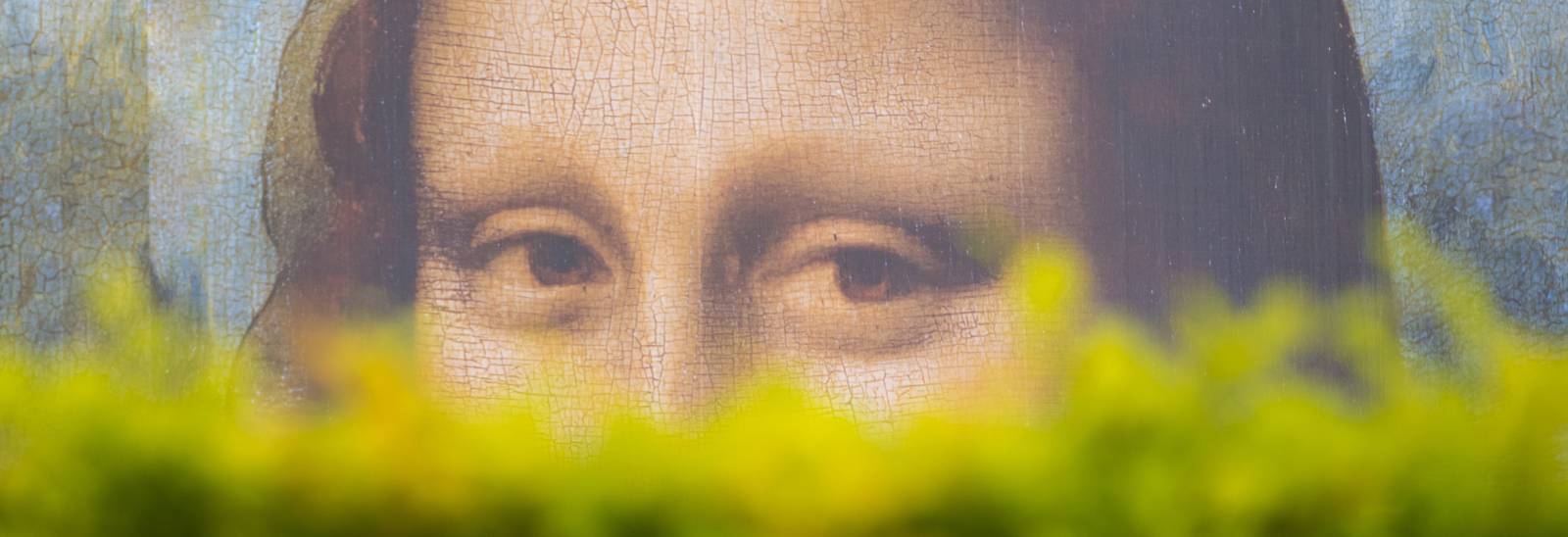 Detail of the Gioconde at Louvre Museum