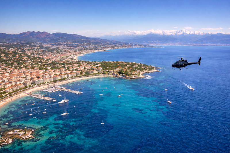 Helicopter Panoramic Flight From Cannes