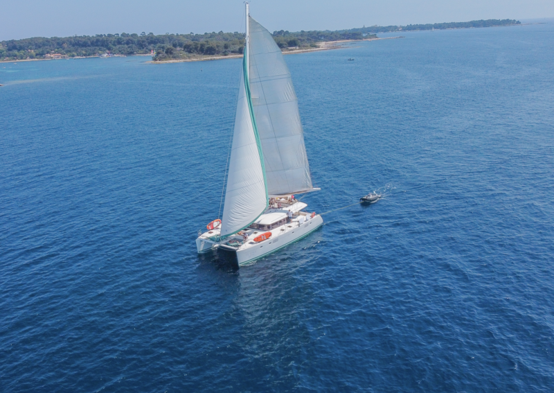 Catamaran on the mediterranean
