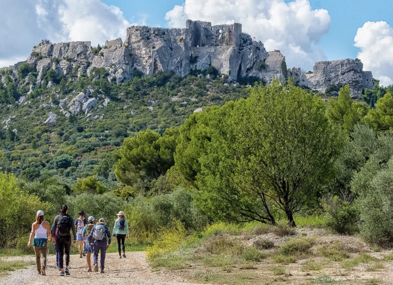 Hikers walking in Provence