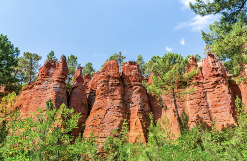 Ochre cliffs in Roussillon landscape