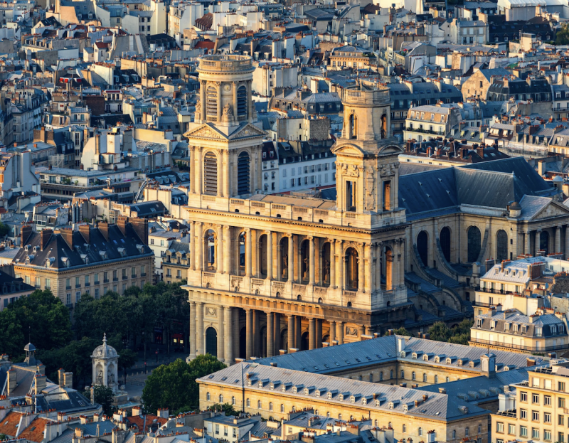 Saint Sulpice Church view from the sky 