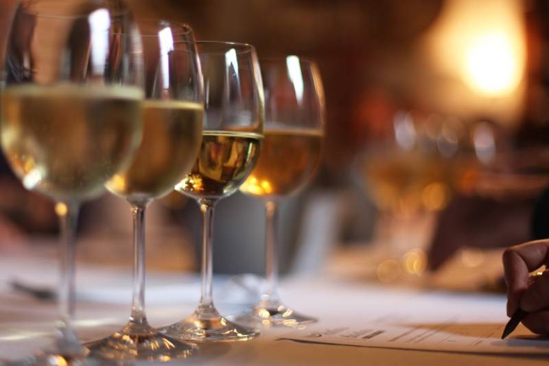 Served Wines inside à Château during a wine & bike tour in Bordeaux Region