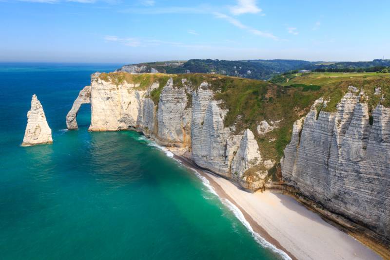 The Cliffs of Etretat Helicopter Panoramic Flight