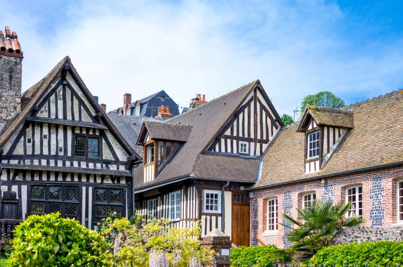 Charming typical houses in Deauville Normandy style